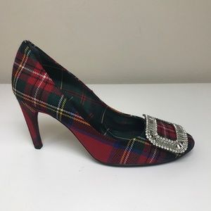 Roger Vivier Tartan Crystal Trompette Pumps Heels